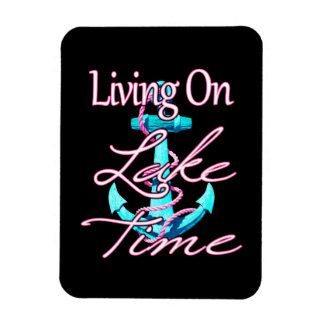 Living On Lake Time Magnet