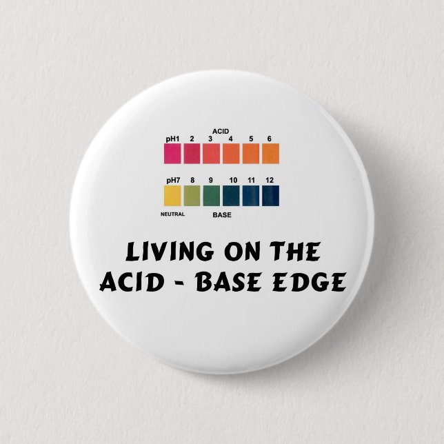 Living on the Acid / Base Edge 6 Cm Round Badge (Front)