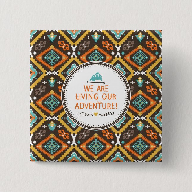 Living Our Adventure 15 Cm Square Badge (Front)