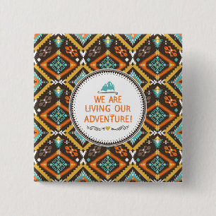 Living Our Adventure 15 Cm Square Badge