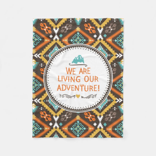 Living Our Adventure Fleece Blanket (Front)