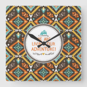 Living Our Adventure Square Wall Clock
