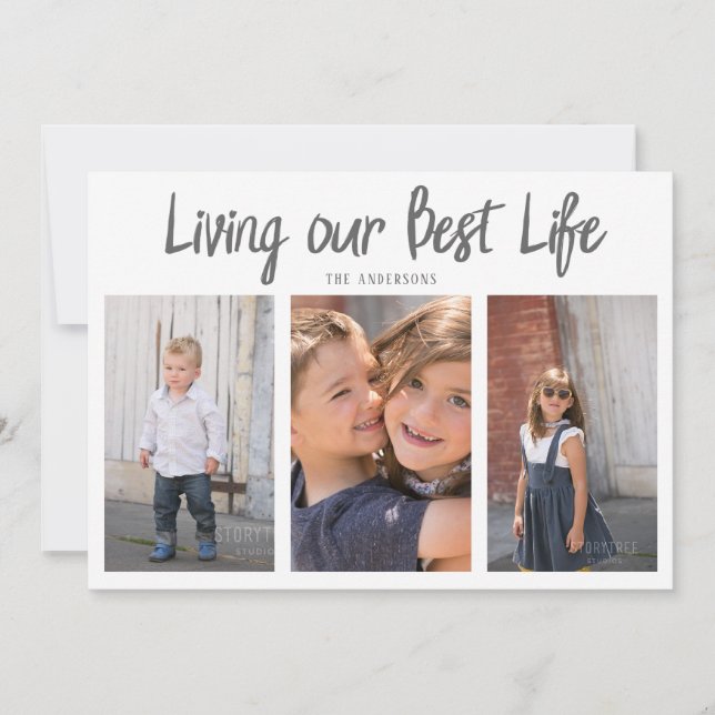 Living our best life Simple Photo Holiday Card (Front)