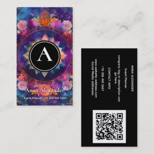 Living Petals Floral Mandala Design Business Card