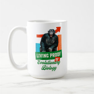 Living Proof of Evolutionary Biology Funny Chimp Coffee Mug