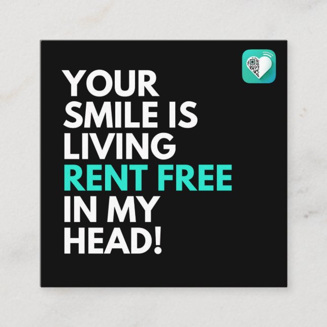 LIVING RENT FREE SQUARE BUSINESS CARD (Front)