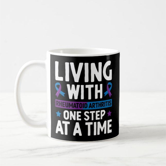 Living Rheumatoid Arthritis One Step At A Time Coffee Mug (Left)