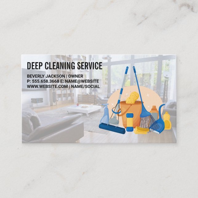 Living Room | Cleaner Supplies Business Card (Front)