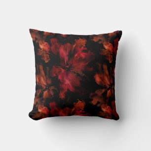 Living Room Dark Floral Blossom Illustration Cushion