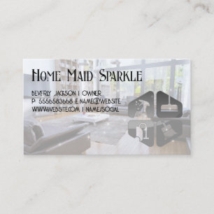 Living Room   House Cleaning Icons Business Card