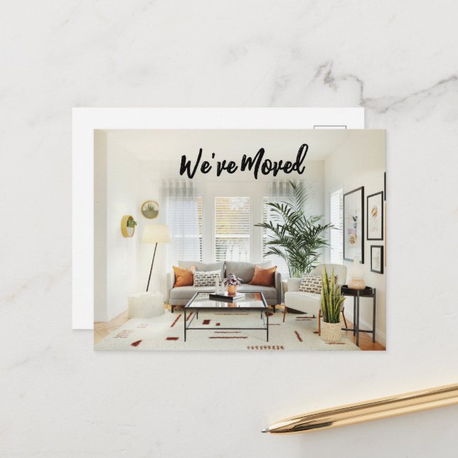 Living Room We've Moved Postcard (Front/Back In Situ)