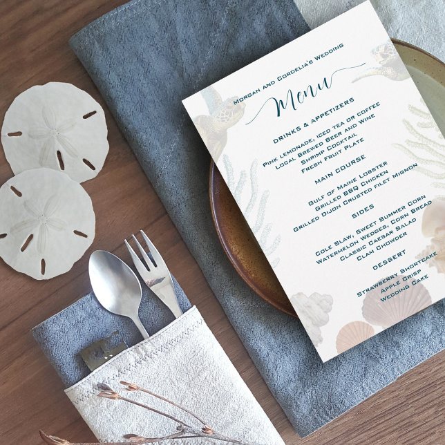 Living Seas Flat Wedding Menu Template (Creator Uploaded)