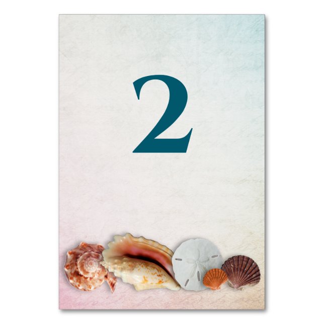 Living Seas Seashells Table Number Cards (Front)