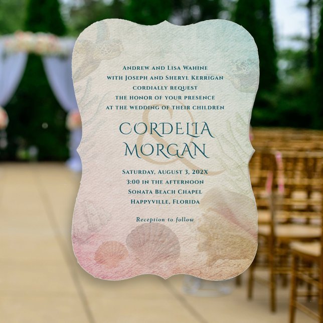 Living Seas Wedding Ceremony Parents Names Invitation (Creator Uploaded)