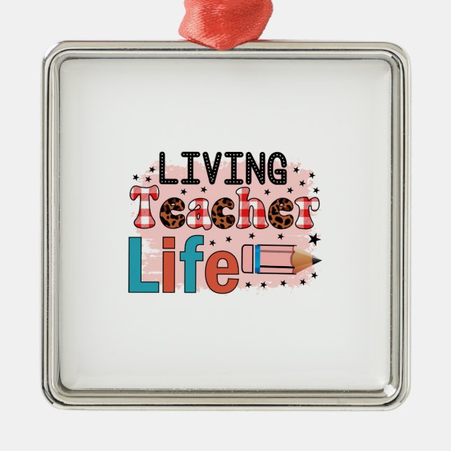 Living Teacher Life Metal Tree Decoration (Front)