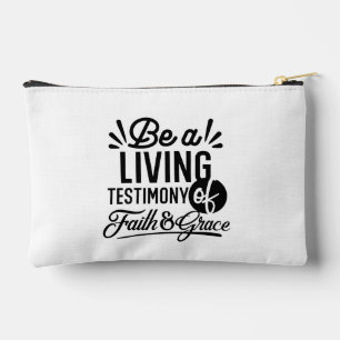 Living Testimony Bible Quote Christian Motivation Accessory Pouch