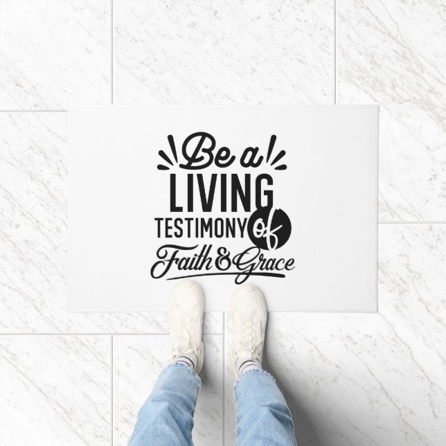 Living Testimony Bible Quote Christian Motivation Doormat (Indoor)