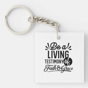 Living Testimony Bible Quote Christian Motivation Key Ring