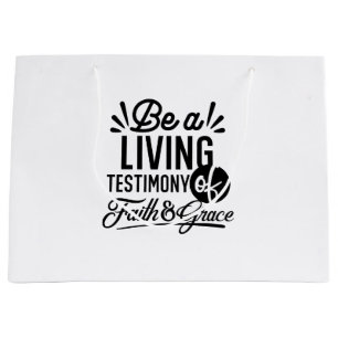 Living Testimony Bible Quote Christian Motivation Large Gift Bag