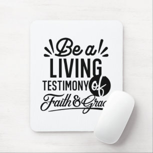 Living Testimony Bible Quote Christian Motivation Mouse Mat