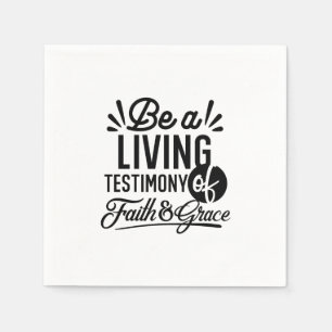 Living Testimony Bible Quote Christian Motivation Napkin