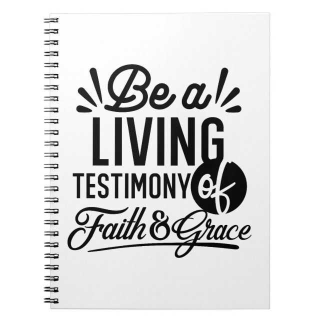 Living Testimony Bible Quote Christian Motivation Notebook (Front)