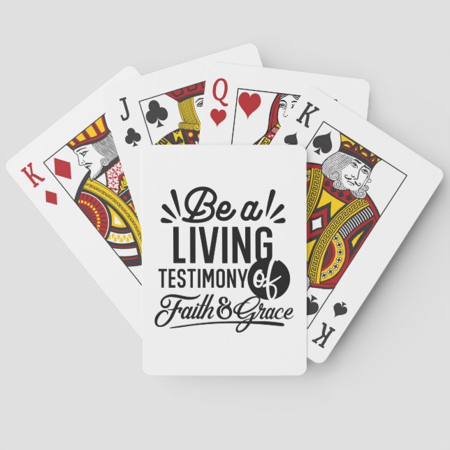 Living Testimony Bible Quote Christian Motivation Playing Cards (Back)