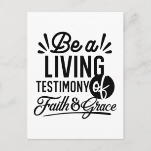 Living Testimony Bible Quote Christian Motivation Postcard
