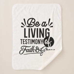 Living Testimony Bible Quote Christian Motivation Sherpa Blanket