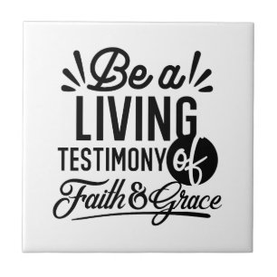 Living Testimony Bible Quote Christian Motivation Tile