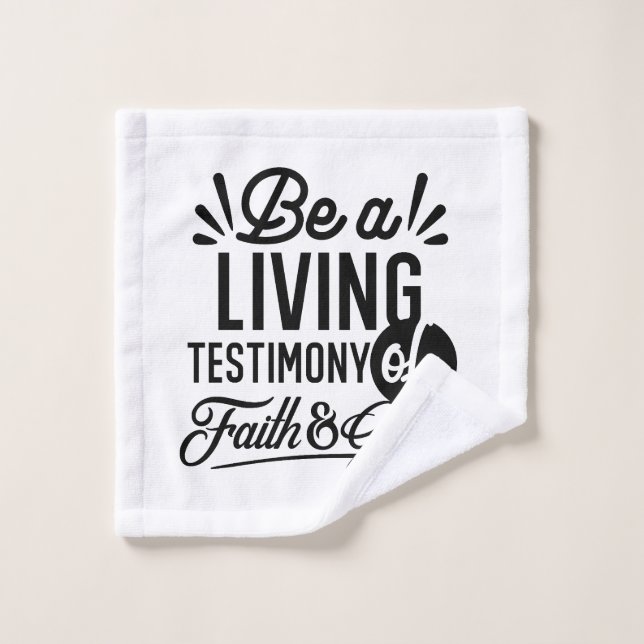 Living Testimony Bible Quote Christian Motivation Wash Cloth (Wash Cloth)