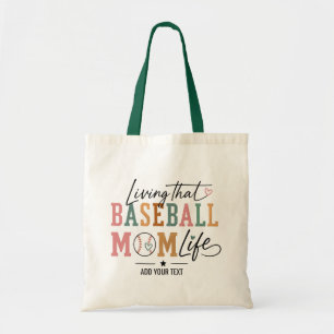 Living That Baseball Mum Life Retro Sports Tote Bag