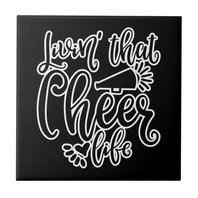 Living That Cheer Life Cheerleaders Design Tile (Front)