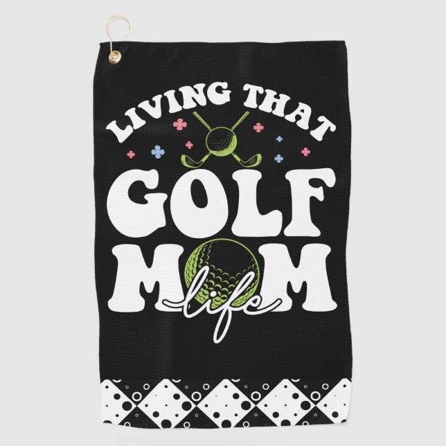 Living That Golf Mum Life Golf Towel (Front)