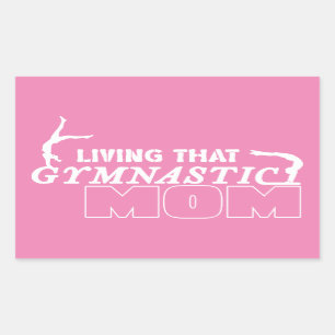 Living That Gymnastics Mom, Gymnastics Lover Rectangular Sticker