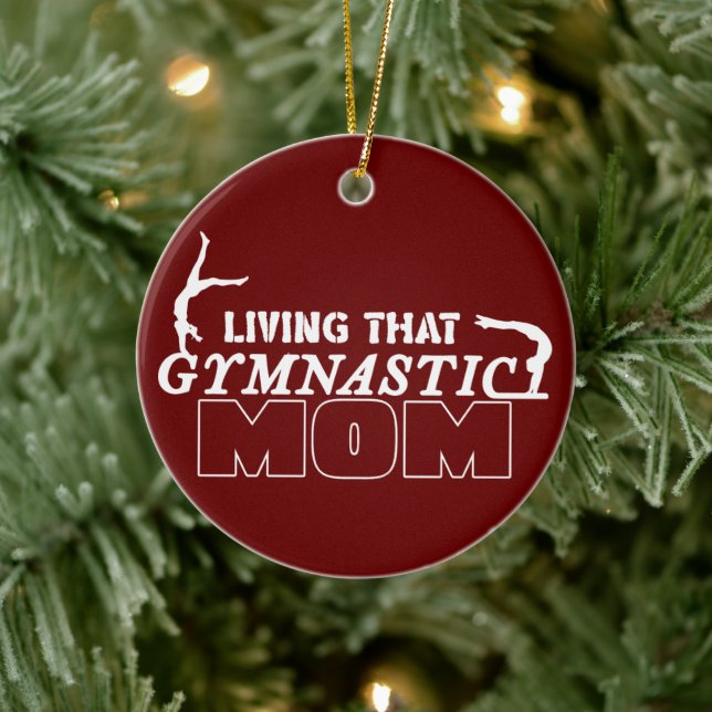 Living That Gymnastics Mum, Gymnastics Lover Ceramic Tree Decoration (Tree)