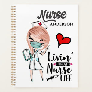 Living that nurse life Caucasian DIY name humour Planner