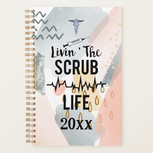 Living that Scrub Life Mid Century Modern Nurse  Planner (Front)