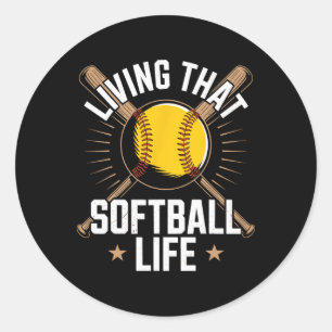 Living That Softll Life Funny Softll Classic Round Sticker