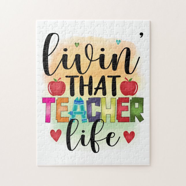 Living That Teacher Life - Gift For Teachers Jigsaw Puzzle (Vertical)