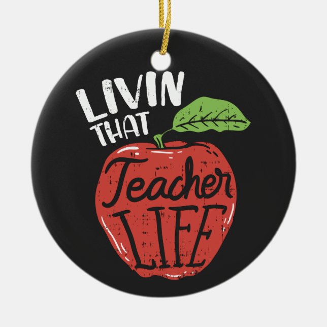 Living That Teacher Life Head of School Ceramic Tree Decoration (Front)