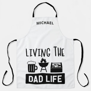 Living The Dad Life BBBQ Beer Personalised Name Apron