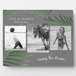Living the Dream 3 Photo Palm Beach Vacation Plaque