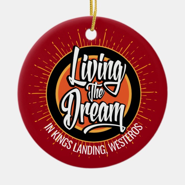 Living the Dream Ceramic Tree Decoration (Front)
