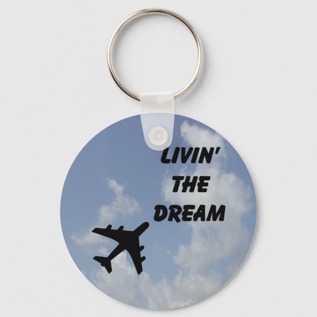 Living The Dream Cloud Keychain (Front)