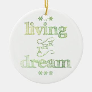 Living The Dream Green Ceramic Tree Decoration