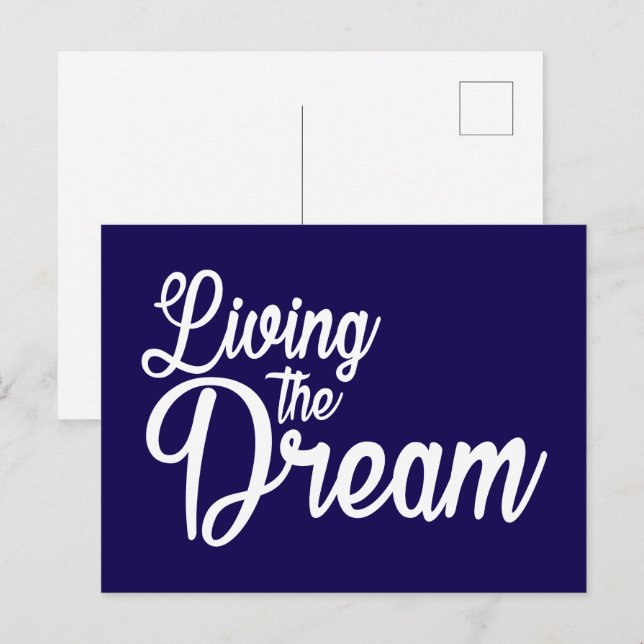 Living The Dream Inspirational Motivational Postcard (Front/Back)