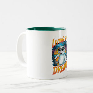 Living the Dream Mug: Where dreams come true Two-Tone Coffee Mug