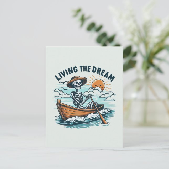 Living The Dream - Skeleton (2) Postcard (Standing Front)