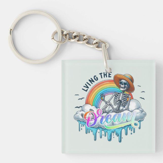 Living The Dream - Skeleton Key Ring (Front)